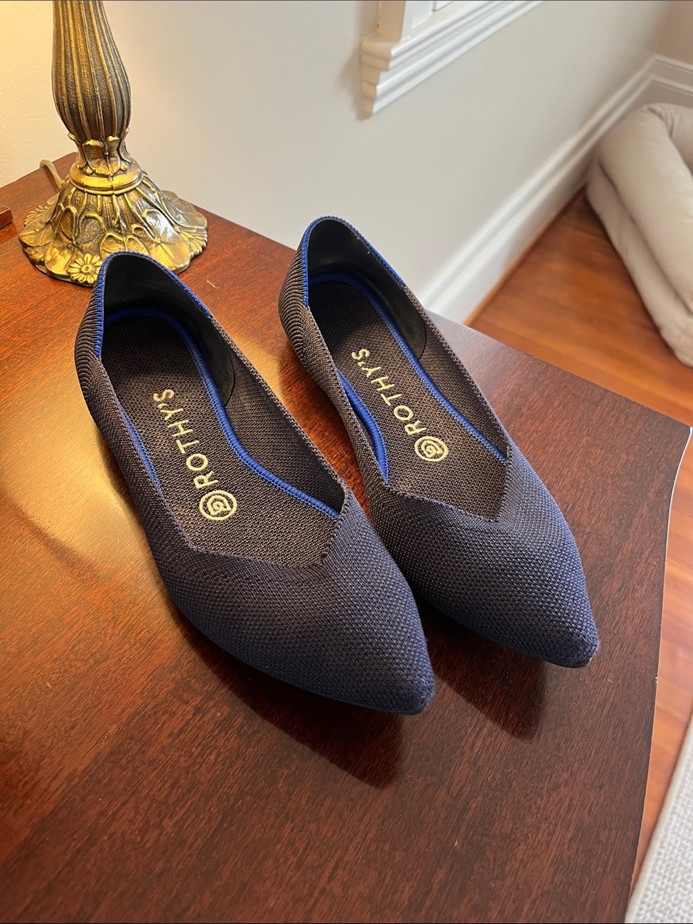 Rothy's Women's Pointed Knit Flats - Navy Blue